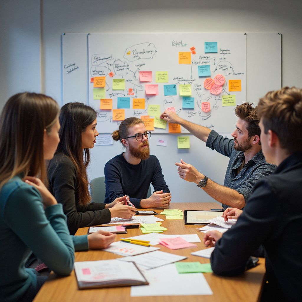 Team FuturoIA durante una sessione di brainstorming
